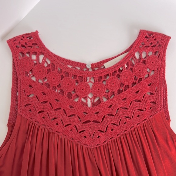 🎈SALE🎈Loft Red Crochet Swing Dress - Picture 5 of 9